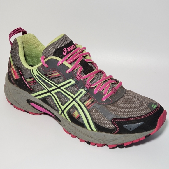 Asics Shoes - Asics Womens Gel Venture 5 T5N8N Gray and Green Running Shoes Lace Up Sz 9.5